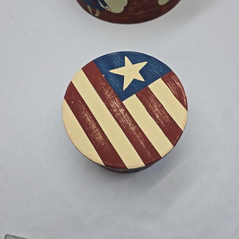 Lot of 3 Vintage Patriotic Angel paper Box Red/White Stripes Stars Angels - Picture 5 of 15